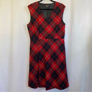 Pendleton Red and Black Plaid Dress Size 16